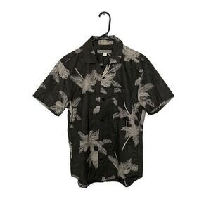 Outerknown Shirt Mens Small Gray Floral Organic Cotton Hemp Short Sleeve Surf